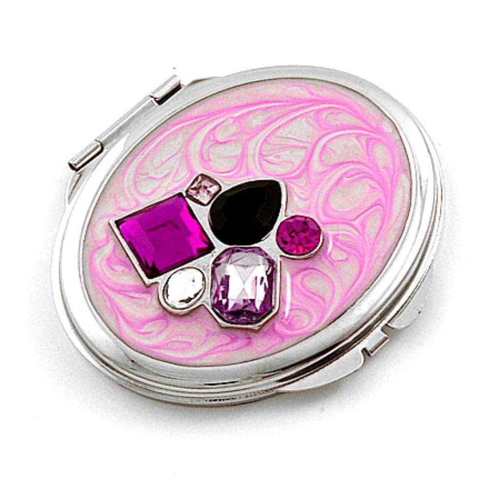 Crystal Rhinestone Compact Mirror Hand Mirror - Picture 2 of 2